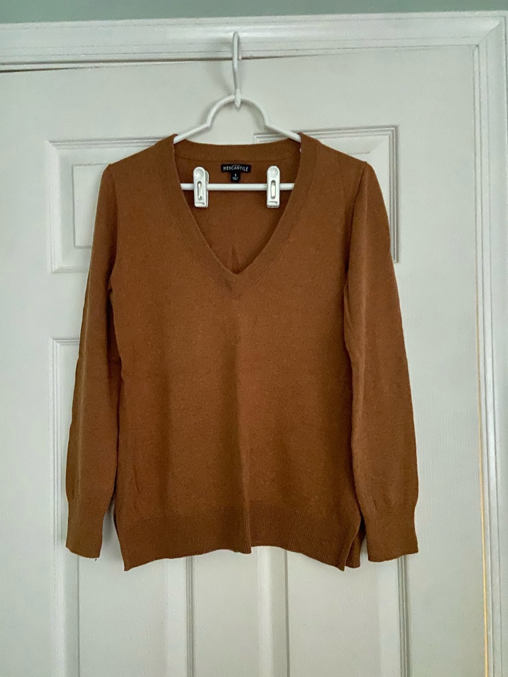 J. Crew V-Neck Sweater in Caramel Brown